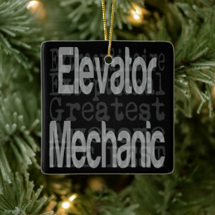 Elevator Mechanic Extraordinaire Julgransprydnad Keramik