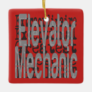 Elevator Mechanic Extraordinaire Julgransprydnad Keramik