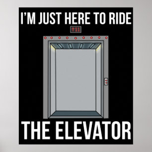 Elevator Mechanic Ingenjör Ride Elevator Poster