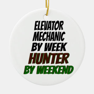 Elevator Mechanic Kärlek Hunting Julgransprydnad Keramik