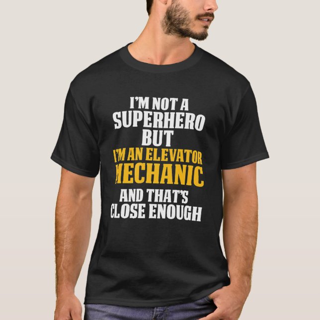 Elevator Mechanic Maintenance Queen Technician T Shirt (Framsida)