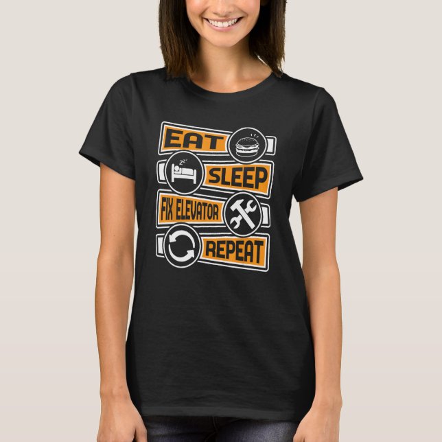 Elevator Mechanic Maintenance Rate Technician 5 T Shirt (Framsida)