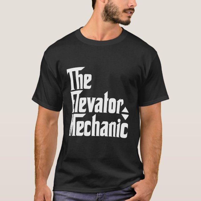 Elevator Mechanic Technician Apparel T Shirt (Framsida)