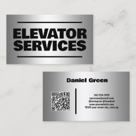 Elevator Services Silver QR Visitkort