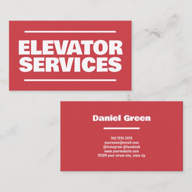 Elevator Services Visitkort (Fram/baksida)