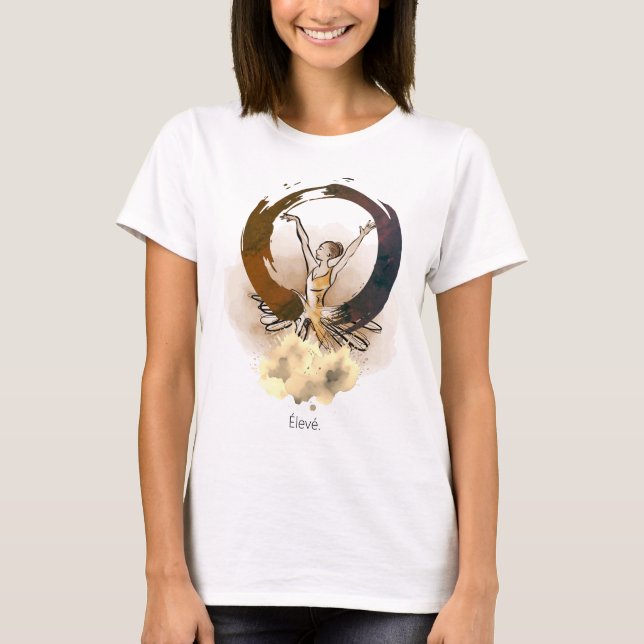 Élevé Balletcore Tee – Enso & Watercolor Ballerina (Framsida)