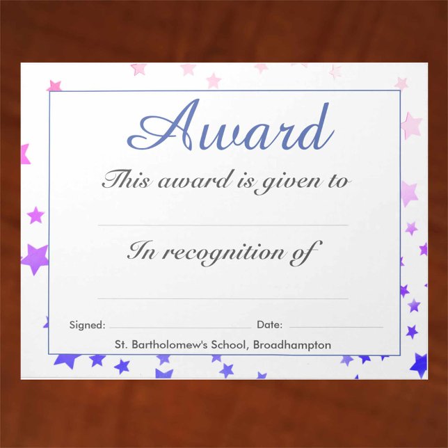 Elevement Award Peel-Off Lakan från en Anteckningsblock (Skapare uppladdad)