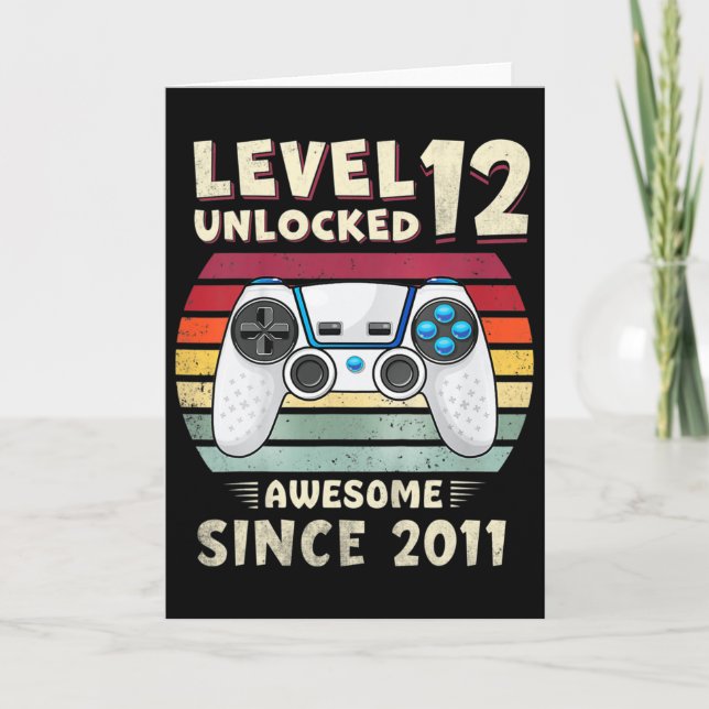Eleven 11yr Bday Boy Funny Gamer 11th 11 Year Old  Kort (Framsida)