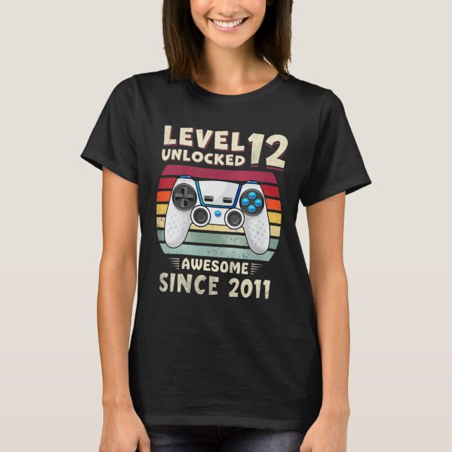 Eleven 11yr Bday Boy Funny Gamer 11th 11 Year Old  T Shirt (Framsida)
