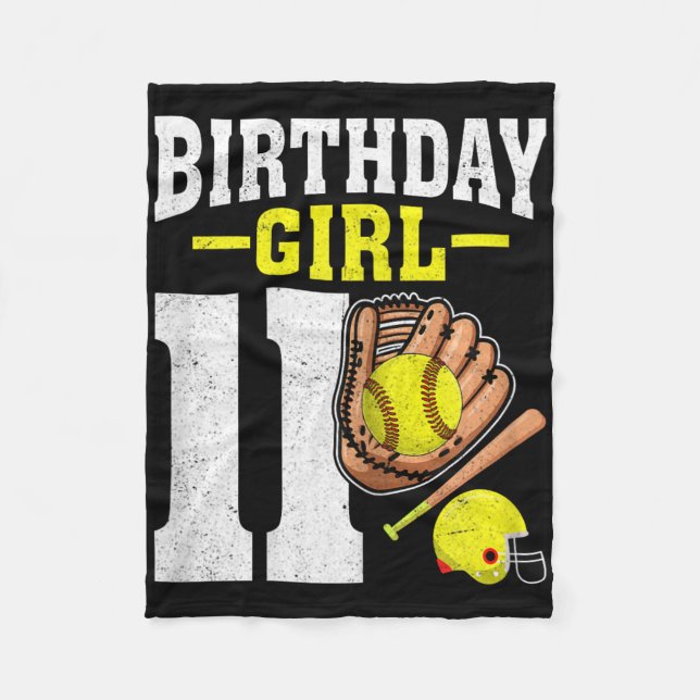 Eleven Years Old Softll Lover 11th Birthday Girls  Fleecefilt (Framsidan)