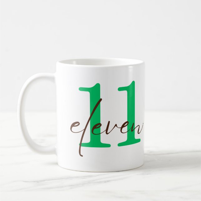 Eleventh 11 Year Anniversary with Personalization Kaffemugg (Vänster)