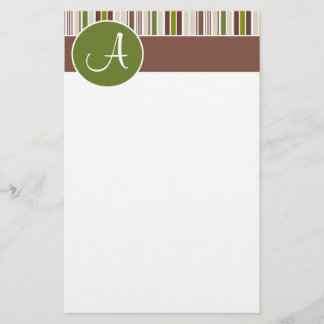 Elever Circle w/ Rand ’Monogram A’ Stationery Brevpapper