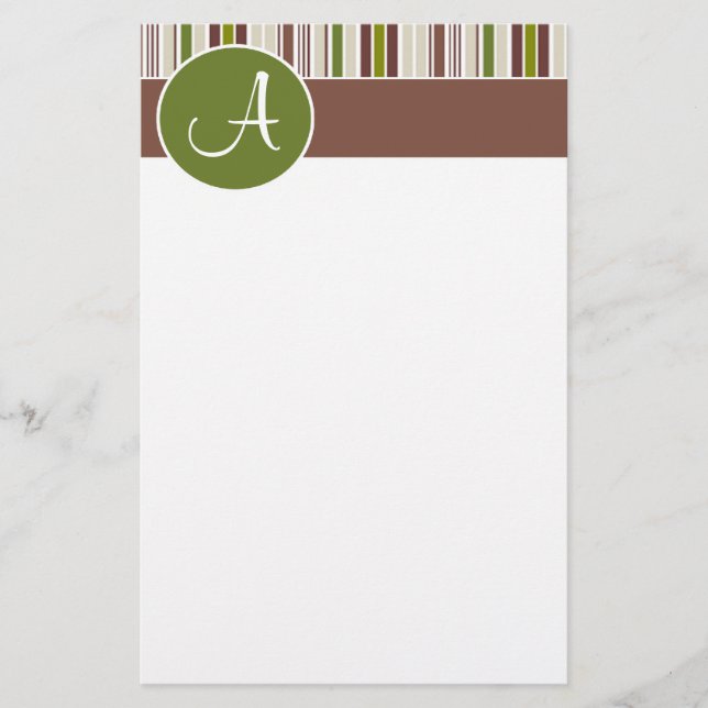 Elever Circle w/ Rand ’Monogram A’ Stationery Brevpapper (Framsida)