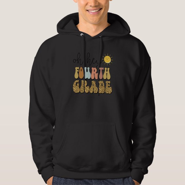 elever lärare hej 4:e fjärde klass hoodie (Framsida)
