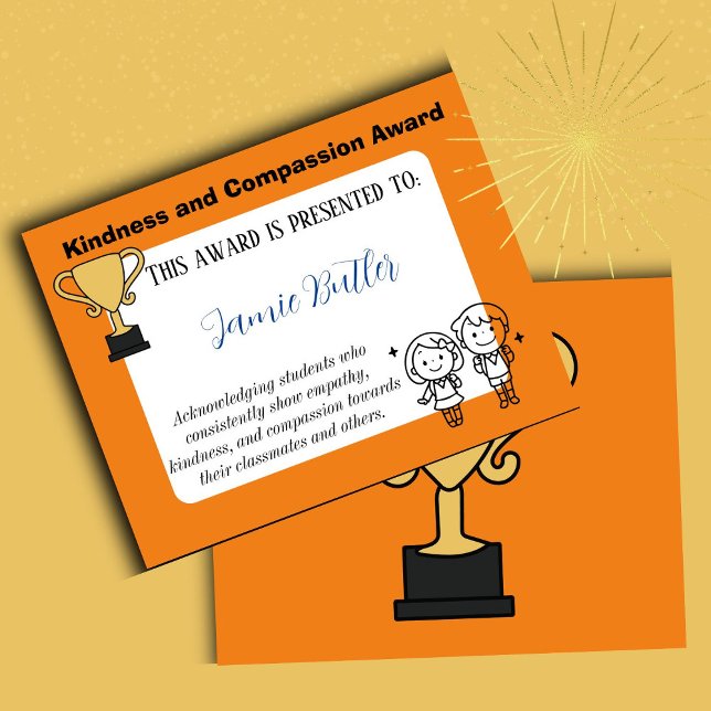 Elevintyg för lärarutbildning för lärlingar (Kindness award)