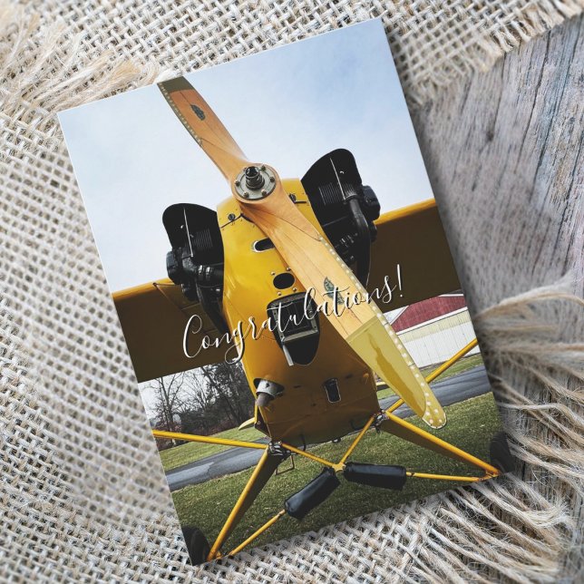 Elevpilots Första Ensamflygning Flygplan Roliga Gr Kort (front)