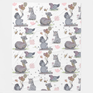 "Eleze Elephant & Polka Hen" Boganhues Blanket Fleecefilt