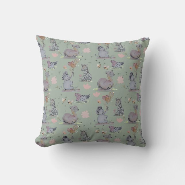 "Eleze Elephant & Polka Hen" Boganhues Kudde (Framsida)