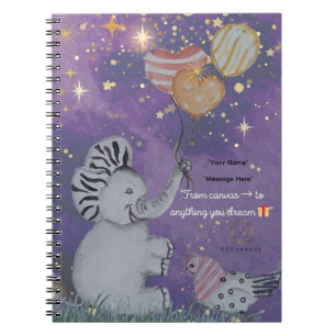 "Eleze Elephant & Polka Hen" Boganhues täcker Anteckningsbok