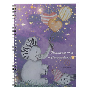 "Eleze Elephant & Polka Hen" Boganhues täcker Anteckningsbok