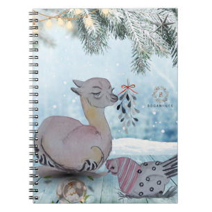 "Eleze stil Lama with Polka Hen" Boganhues täcker Anteckningsbok