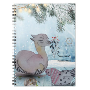 "Eleze stil Lama with Polka Hen" Boganhues täcker Anteckningsbok