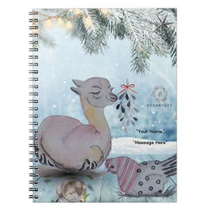 "Eleze stil Lama with Polka Hen" Boganhues täcker Anteckningsbok