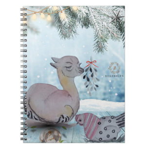 "Eleze stil Lama with Polka Hen" Boganhues täcker Anteckningsbok