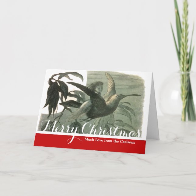 Elf-Älvor Elves Måne Nattscen Bird Flyg Helgkort (Framsida)