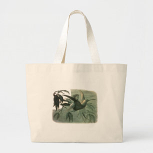 Elf-Älvor Elves Måne Nattscen Bird Flyg Jumbo Tygkasse