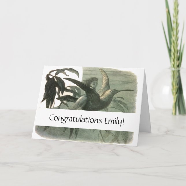 Elf-Älvor Elves Måne Nattscen Bird Flyg Kort (Framsida)