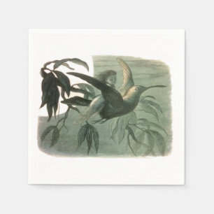 Elf-Älvor Elves Måne Nattscen Bird Flyg Pappersservett