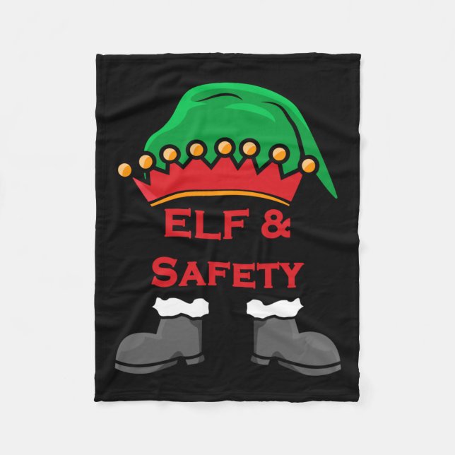 Elf And Safety, Funny Health &amp; Safety Elf Long Fleecefilt (Framsidan)