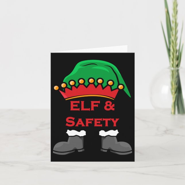 Elf And Safety, Funny Health &amp; Safety Elf Long Kort (Framsida)