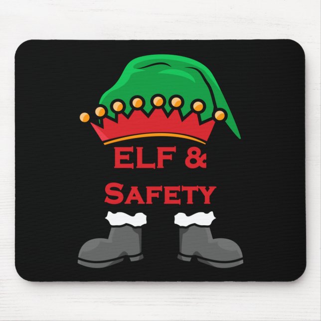 Elf And Safety, Funny Health &amp; Safety Elf Long Musmatta (Framsidan)