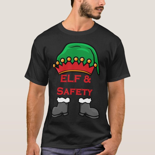 Elf And Safety, Funny Health &amp; Safety Elf Long T Shirt (Framsida)