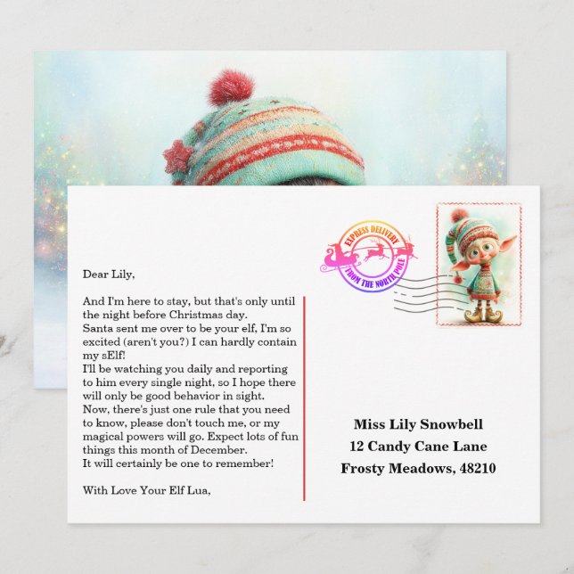 Elf Arrival Letter | North Pole Welcome Message Inbjudningar (Fram/baksida)