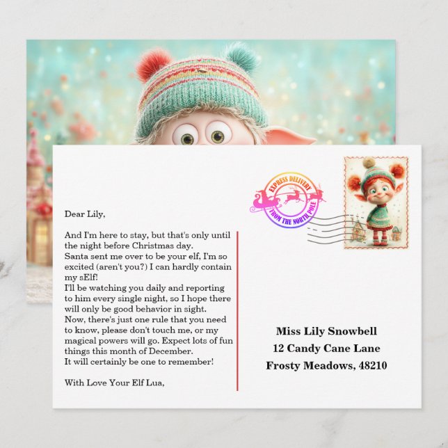 Elf Arrival Letter | North Pole Welcome Message Inbjudningar (Fram/baksida)