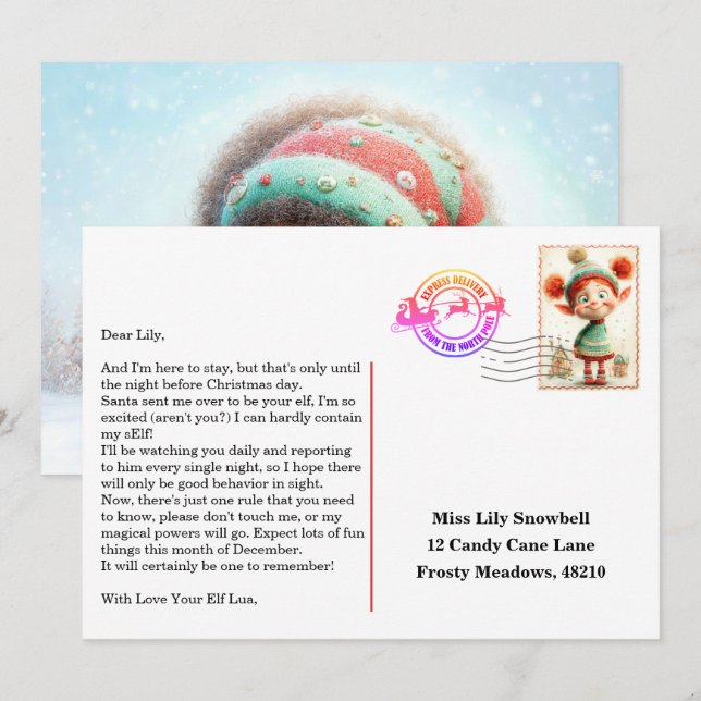 Elf Arrival Letter | North Pole Welcome Message Inbjudningar (Fram/baksida)