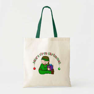 Elf Baby White First julskjortor och julklappar Tygkasse