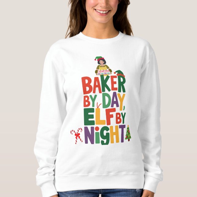 Elf Baker Vibes Baking Kärlek jul Baking T Shirt (Framsida)