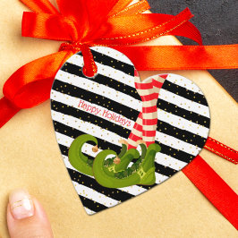 Elf Ben på Svarta och vita Rand Gåvor Etiketter