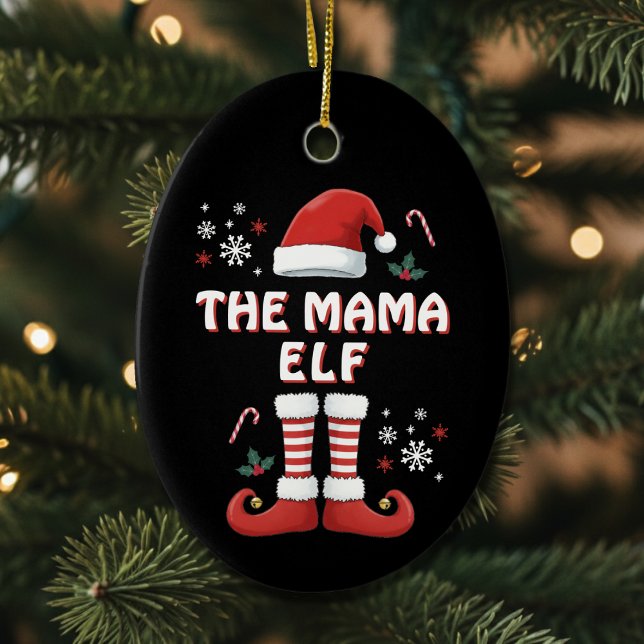 Elf Boots Jultomten Hat Black jul Julgransprydnad Keramik (Elf Christmas Ornament)
