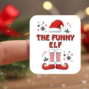 Elf Boots Jultomten Hat White jul Klistermärken