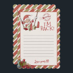 Elf Brev "Jag är tillbaka" Editable Notecard Inbjudningar<br><div class="desc">Jag är tillbaka! Den här lilla vännen väntar på den stora julen roligt. Viktiga vattenfärger och säsong-typografi kompletterar utformningen. Anpassa den här snygga självdesignen med dina detaljer enkelt och snabbt. Tryck på anpassningsknappen om du vill ordna om texten och formatera stil och placera den.</div>