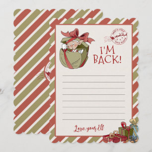 Elf Brev "Jag är tillbaka", redigerbara skydd Inbjudningar