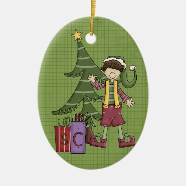 Elf Ceramic jul Ornament (Framsidan)