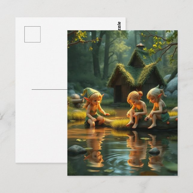 Elf Children Vykort (Fram/baksida)
