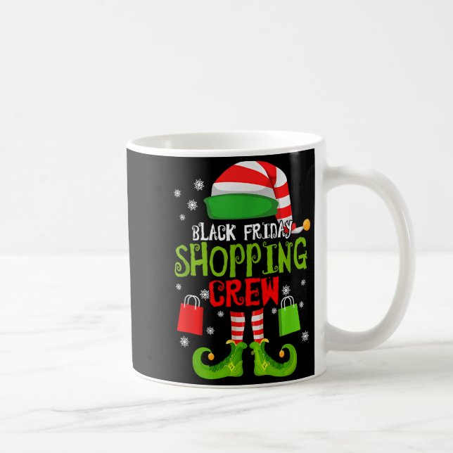Elf Christmas Black Shopng Funny Friday Shopng Cre Kaffemugg (Höger)