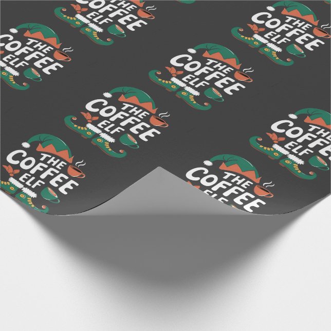 Elf Coffee Funny jul Elf Coffeine Älskare Presentpapper (Hörn)